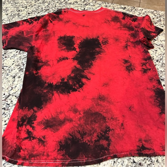 Red and black tie dyed Green Day graphic t-shirt - Picture 3 of 3